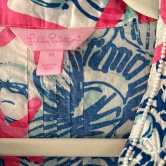 Lilly Pulitzer “She She Shells” Sarasota Tunic with Beaded Embellishments size M - Picture 6 of 8
